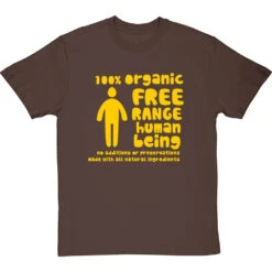 100% Organic Free Range Human Being T-Shirt -ThinkWear Collective Sales organic free range tshirt 6 hazelnuttshirt