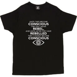 George Orwell "Conscious" Quote T-Shirt -ThinkWear Collective Sales orwell conscious tshirt 2 black mens v neck tshirt