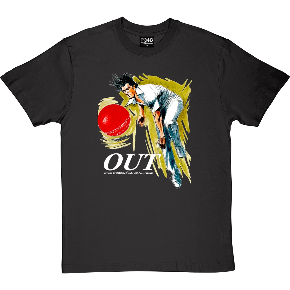 Out! Fast Bowler In Action T-Shirt 2 Out! Fast Bowler In Action T-Shirt - Image 2