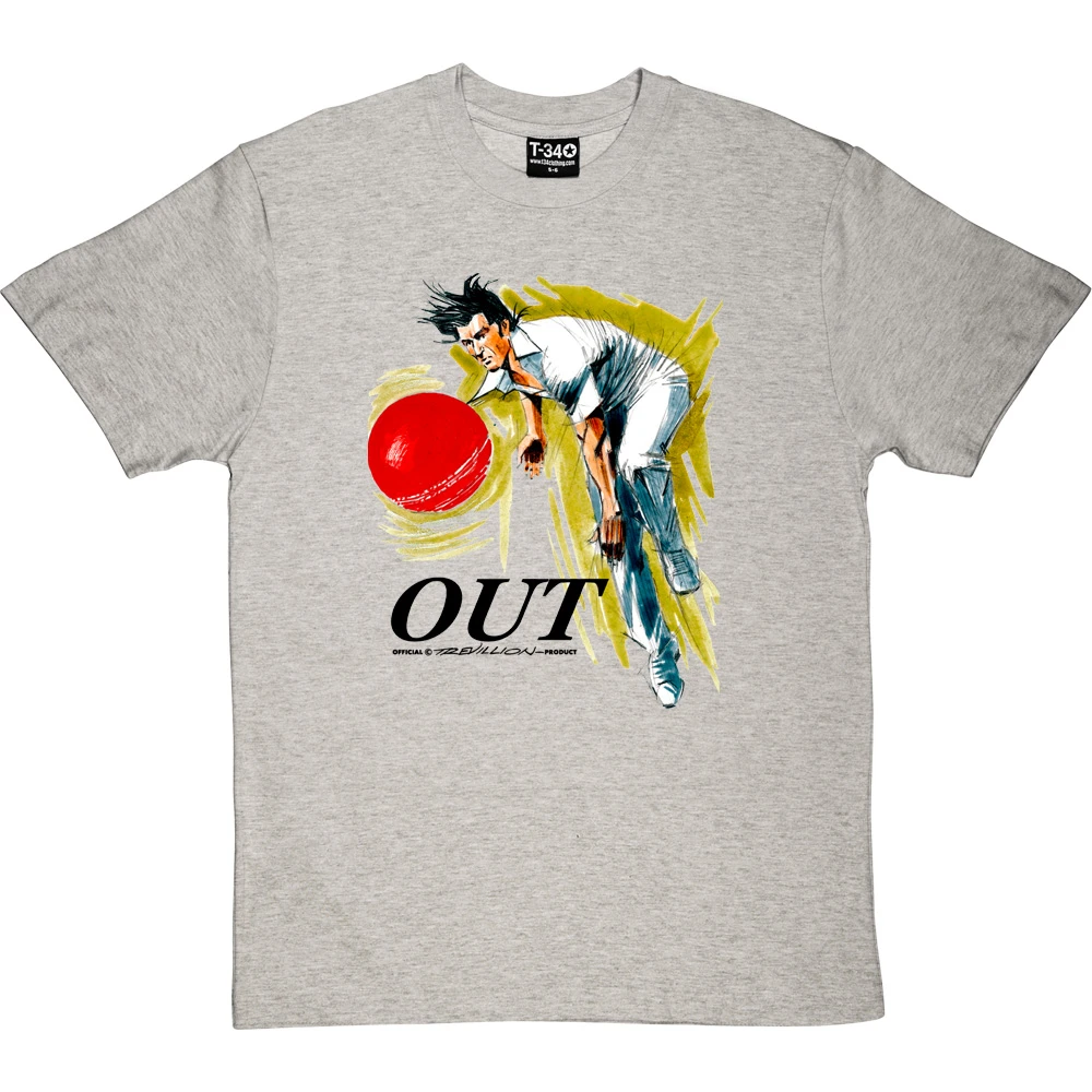 Out! Fast Bowler In Action T-Shirt 3 Out! Fast Bowler In Action T-Shirt - Image 3