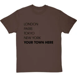 Personalised London, Paris, Tokyo, New York T-Shirt -ThinkWear Collective Sales personalised town tshirt 1 hazelnuttshirt