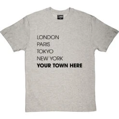 Personalised London, Paris, Tokyo, New York T-Shirt -ThinkWear Collective Sales personalised town tshirt 1 lightoxfordtshirt