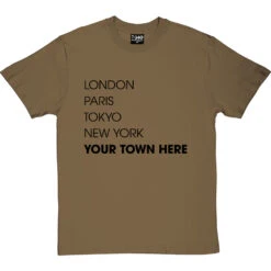 Personalised London, Paris, Tokyo, New York T-Shirt -ThinkWear Collective Sales personalised town tshirt 1 olivetshirt