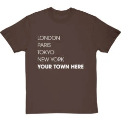 Personalised London, Paris, Tokyo, New York T-Shirt -ThinkWear Collective Sales personalised town tshirt 2 hazelnuttshirt