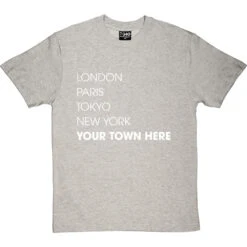 Personalised London, Paris, Tokyo, New York T-Shirt -ThinkWear Collective Sales personalised town tshirt 2 lightoxfordtshirt