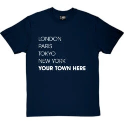 Personalised London, Paris, Tokyo, New York T-Shirt -ThinkWear Collective Sales personalised town tshirt 2 navybluetshirt