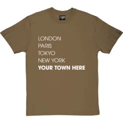 Personalised London, Paris, Tokyo, New York T-Shirt -ThinkWear Collective Sales personalised town tshirt 2 olivetshirt