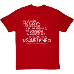 You Exist At The Same Time As Personalised T-Shirt -ThinkWear Collective Sales personalised you exist at the same time as tshirt 2 redtshirt