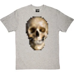 Pixelated Skull T-Shirt -ThinkWear Collective Sales pixel skull tshirt lightoxfordtshirt