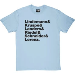 Rammstein Line-Up T-Shirt -ThinkWear Collective Sales rammstein line up tshirt 1 skybluetshirt
