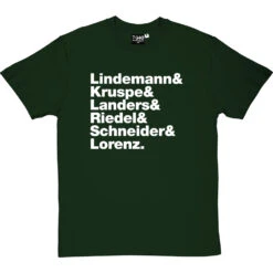Rammstein Line-Up T-Shirt -ThinkWear Collective Sales rammstein line up tshirt 2 bottlegreentshirt