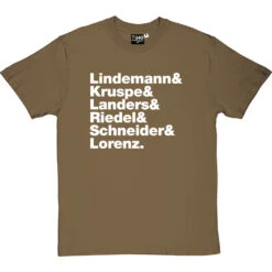 Rammstein Line-Up T-Shirt -ThinkWear Collective Sales rammstein line up tshirt 2 olivetshirt
