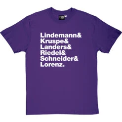 Rammstein Line-Up T-Shirt -ThinkWear Collective Sales rammstein line up tshirt 2 purpletshirt