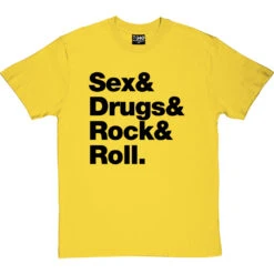 Sex & Drugs & Rock & Roll T-Shirt 24 Sex & Drugs & Rock & Roll T-Shirt -ThinkWear Collective Sales s d rock roll tshirt 1 yellowtshirt