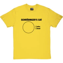 Schrodinger's Cat Pie Chart T-Shirt -ThinkWear Collective Sales schrodingers cat pie chart tshirt 1 yellowtshirt