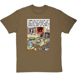 Sex Pistols Advice Line T-Shirt -ThinkWear Collective Sales sex pistols tshirt olivetshirt