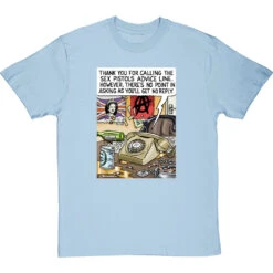 Sex Pistols Advice Line T-Shirt -ThinkWear Collective Sales sex pistols tshirt skybluetshirt