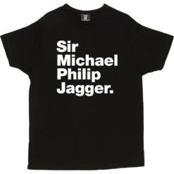 Sir Michael Philip Jagger T-Shirt -ThinkWear Collective Sales sir michael philip jagger tshirt 2 black mens v neck tshirt
