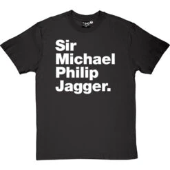 Sir Michael Philip Jagger T-Shirt -ThinkWear Collective Sales sir michael philip jagger tshirt 2 charcoaltshirt