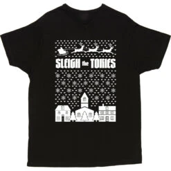 Sleigh The Tories T-Shirt -ThinkWear Collective Sales sleigh the tories tshirt 2 black mens v neck tshirt