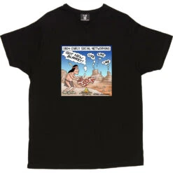 Early Social Networking T-Shirt -ThinkWear Collective Sales smoke signals tshirt black mens v neck tshirt