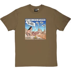 Early Social Networking T-Shirt -ThinkWear Collective Sales smoke signals tshirt olivetshirt