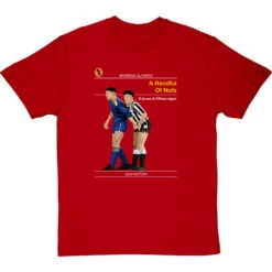 Sporting Classics: A Handful Of Nuts By Paul Gascoigne And Vinnie Jones T-Shirt -ThinkWear Collective Sales sporting classics a handful of nuts tshirt redtshirt