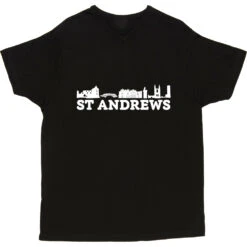 St Andrews Landmarks T-Shirt -ThinkWear Collective Sales st andrews landmarks tshirt 2 black mens v neck tshirt