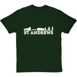 St Andrews Landmarks T-Shirt -ThinkWear Collective Sales st andrews landmarks tshirt 2 bottlegreentshirt