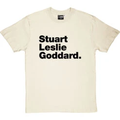 Stuart Leslie Goddard T-Shirt -ThinkWear Collective Sales stuart leslie goddard tshirt 1 naturaltshirt