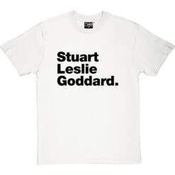 Stuart Leslie Goddard T-Shirt -ThinkWear Collective Sales stuart leslie goddard tshirt 1 whitetshirt