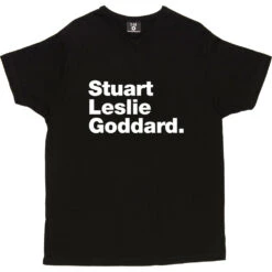Stuart Leslie Goddard T-Shirt -ThinkWear Collective Sales stuart leslie goddard tshirt 2 black mens v neck tshirt