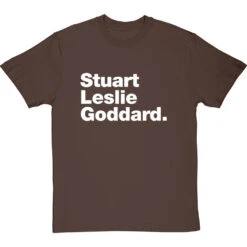 Stuart Leslie Goddard T-Shirt -ThinkWear Collective Sales stuart leslie goddard tshirt 2 hazelnuttshirt