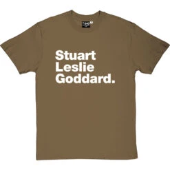 Stuart Leslie Goddard T-Shirt -ThinkWear Collective Sales stuart leslie goddard tshirt 2 olivetshirt