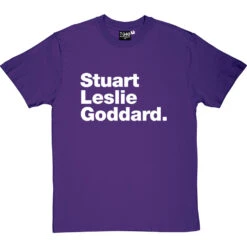 Stuart Leslie Goddard T-Shirt -ThinkWear Collective Sales stuart leslie goddard tshirt 2 purpletshirt