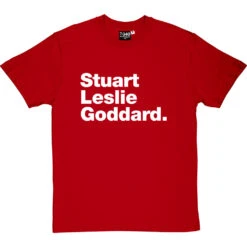 Stuart Leslie Goddard T-Shirt -ThinkWear Collective Sales stuart leslie goddard tshirt 2 redtshirt