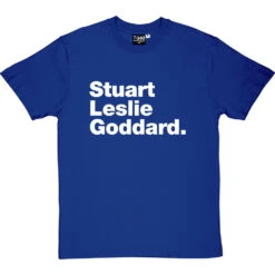 Stuart Leslie Goddard T-Shirt -ThinkWear Collective Sales stuart leslie goddard tshirt 2 royalbluetshirt