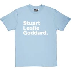 Stuart Leslie Goddard T-Shirt -ThinkWear Collective Sales stuart leslie goddard tshirt 2 skybluetshirt