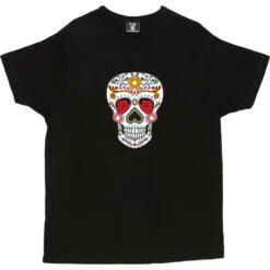 Sugar Skull T-Shirt -ThinkWear Collective Sales sugar skull tshirt black mens v neck tshirt