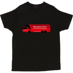 Taking Back Control (Brexit Bus) T-Shirt -ThinkWear Collective Sales taking back control bus tshirt black mens v neck tshirt