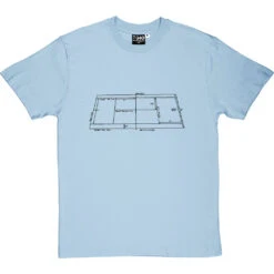 Tennis Court Diagram T-Shirt -ThinkWear Collective Sales tennis court tshirt 1 skybluetshirt