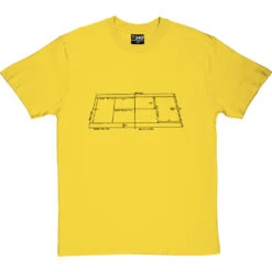 Tennis Court Diagram T-Shirt -ThinkWear Collective Sales tennis court tshirt 1 yellowtshirt