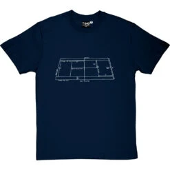 Tennis Court Diagram T-Shirt -ThinkWear Collective Sales tennis court tshirt 2 navybluetshirt