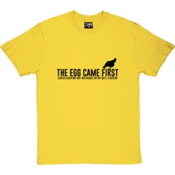 The Egg Came First . T-Shirt -ThinkWear Collective Sales the egg came first tshirt 1 yellowtshirt