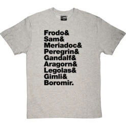 The Lord Of The Rings (The Nine Walkers) Line-Up T-Shirt -ThinkWear Collective Sales the lord of the rings j r r tolkien line up tshirt 1 lightoxfordtshirt