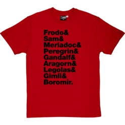 The Lord Of The Rings (The Nine Walkers) Line-Up T-Shirt -ThinkWear Collective Sales the lord of the rings j r r tolkien line up tshirt 1 redtshirt