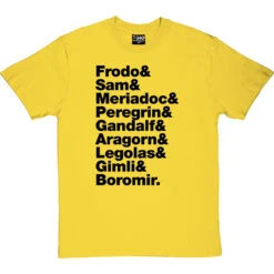 The Lord Of The Rings (The Nine Walkers) Line-Up T-Shirt -ThinkWear Collective Sales the lord of the rings j r r tolkien line up tshirt 1 yellowtshirt