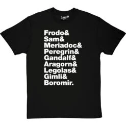 The Lord Of The Rings (The Nine Walkers) Line-Up T-Shirt -ThinkWear Collective Sales the lord of the rings j r r tolkien line up tshirt 2 blacktshirt