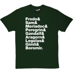 The Lord Of The Rings (The Nine Walkers) Line-Up T-Shirt -ThinkWear Collective Sales the lord of the rings j r r tolkien line up tshirt 2 bottlegreentshirt
