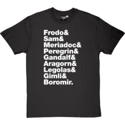 The Lord Of The Rings (The Nine Walkers) Line-Up T-Shirt -ThinkWear Collective Sales the lord of the rings j r r tolkien line up tshirt 2 charcoaltshirt